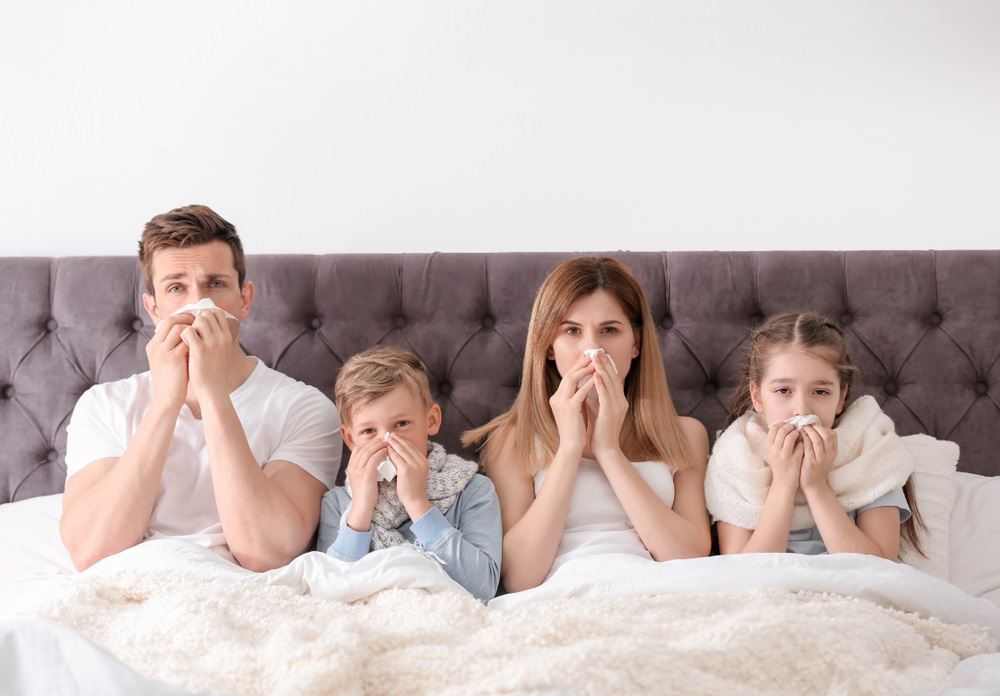 family with common cold symptoms