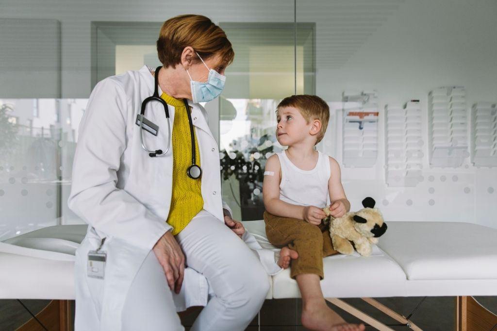 pediatric ENT checking up on a child with allergies